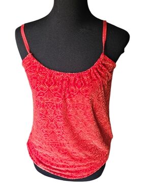 Lucky Brand Holly Hock Orange Burnout Velvet Tank Whimsigoth Celestial Boho Sm